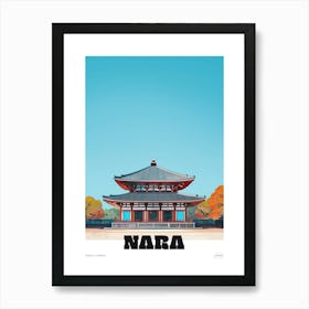 Todai Ji Temple Nara 3 Colourful Illustration Poster Art Print