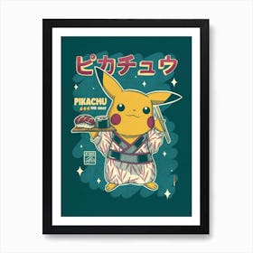 Pikachu Sushi Art Print