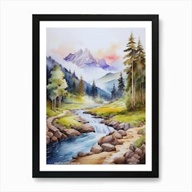 mountain forest landscape.6 Art Print