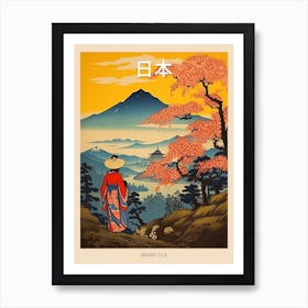 Mount Fuji, Japan Vintage Travel Art 3 Poster Art Print