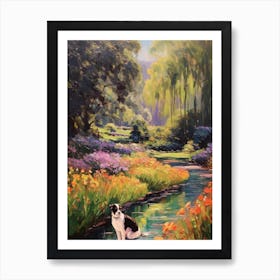 A Painting Of A Dog In Descanso Gardens, Usa In The Style Of Impressionism 03 Art Print