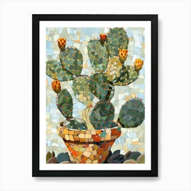 Mosaic Cactus Art Print