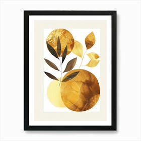 Golden Leaves 10 Art Print