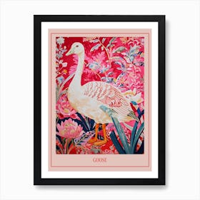 Floral Animal Painting Goose 2 Poster Art Print