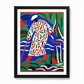 Football Soccer In The Style Of Matisse 4 Art Print