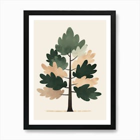 Sequoia Tree Minimal Japandi Illustration 4 Art Print