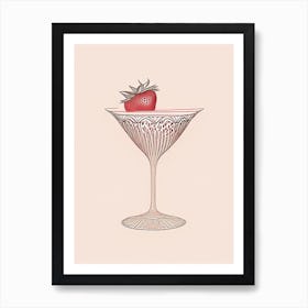 Strawberry Martini, Cocktail, Drink William Morris Inspired Art Print