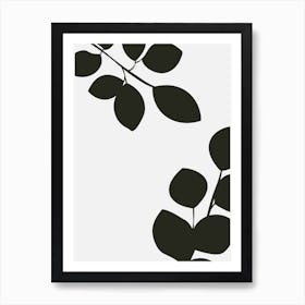 Abstract Botanical Black and Beige Art 1 Art Print