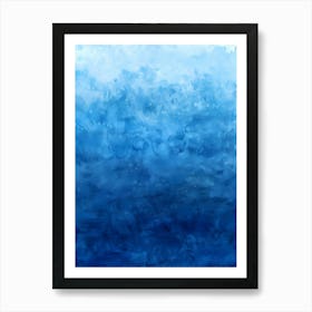 Blue Watercolor Background Art Print