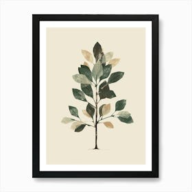 Balsam Tree Minimal Japandi Illustration 3 Art Print