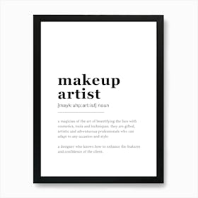 Makeup Artist Definition Poster - Dictionary Art Print