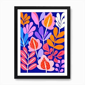 Vibrant Blooms at the Flower Market, Inspired by Henri Matisse Art Print