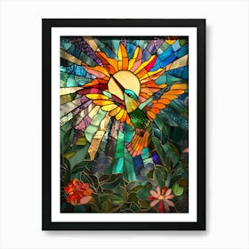 Hummingbird Stained Glass 19 Art Print