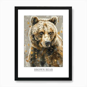 Brown Bear Precisionist Illustration 1 Poster Art Print