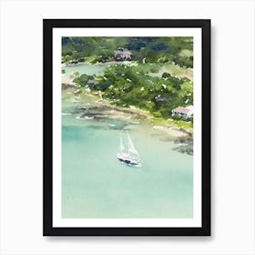 Mayreau Saint Vincent And The Grenadines Watercolour Tropical Destination Art Print