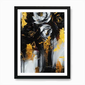 Black And White Flowers 3 Art Print