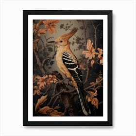 Dark And Moody Botanical Hoopoe 4 Póster