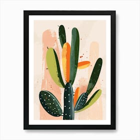 Parodia Cactus Minimalist Abstract Illustration 4 Art Print