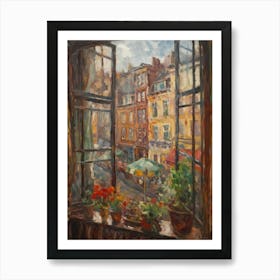 Window View Of Berlin In The Style Of Impressionism 4 Art Print