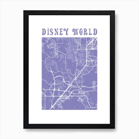 Disney World Florida Map Poster Art Print