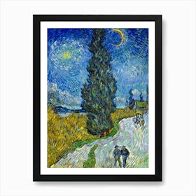 Vincent van Gogh, Country Road in Provence by Night, 1890 | HD Remastered Immaculate Vibrant 1 Art Print