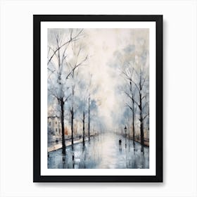 Winter City Park Painting Battersea Park London 3 Art Print