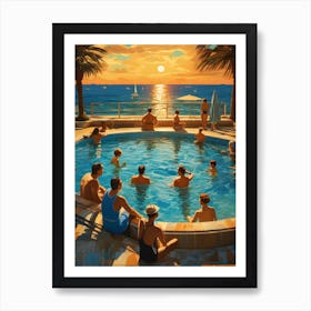 Cannes 1935 in a swimming pool Art Print