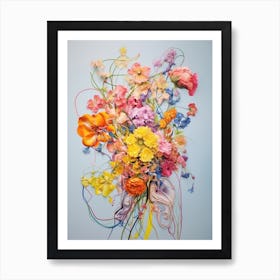 Abstract Flower Painting Lantana 3 Art Print