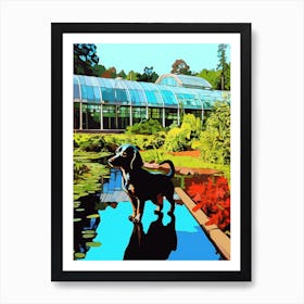 A Painting Of A Dog In Gothenburg Botanical Garden, Sweden In The Style Of Pop Art 01 Art Print