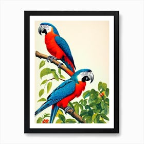 Macaw James Audubon Vintage Style Bird Art Print