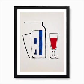 Blood And Sand Picasso Line Drawing Cocktail Poster Art Print