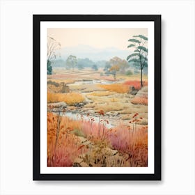 Autumn National Park Painting Jim Corbett National Park India 2 Art Print