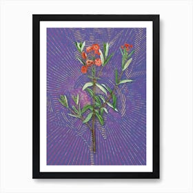 Vintage Bog Laurel Bloom Botanical Illustration on Veri Peri n.0273 Art Print