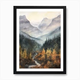 Autumn Forest Landscape Banff National Park Canada 1 Art Print