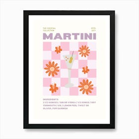 Martini Retro Kitchen Bar Cart Art Print