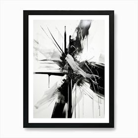 Movement Abstract Black And White 4 Art Print