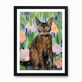 A Abyssinian Cat Painting, Impressionist Painting 4 Art Print