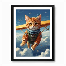 Flying Cat Art Print