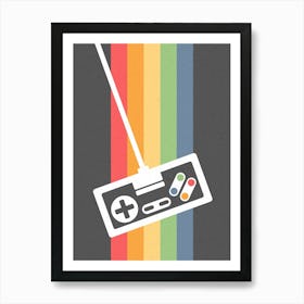 Game Controller - Black Gaming Art Print