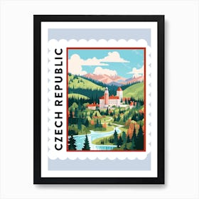 Czech Republic 1 Travel Stamp Poster Poster