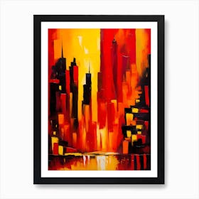 Orange Cityscape Art Print