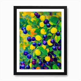 Blackcurrant Fruit Vibrant Matisse Inspired Painting Fruit Art Print