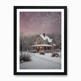 House In The Snow Art Print