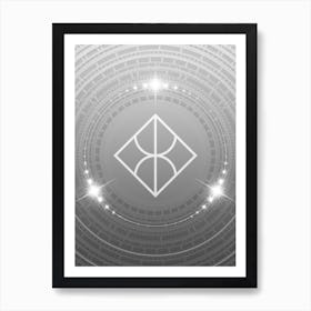 Geometric Glyph in White and Silver with Sparkle Array n.0092 Art Print