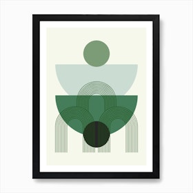 Mid Century In Forest Shades Dining Room Art Print