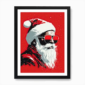 Santa Claus In Sunglasses 1 Art Print