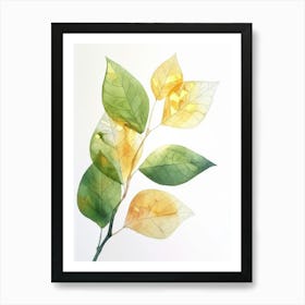 Watercolor Leaf Painting Art Print