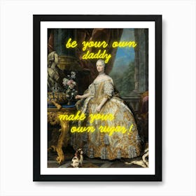 Trendy vintage altered art, be your own daddy make your own sugar Art Print