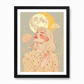 natural moon women Art Print