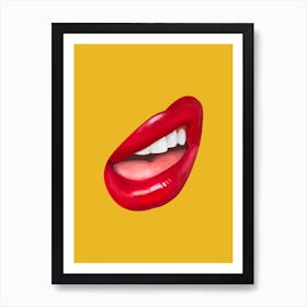 Lips (yellow) Art Print